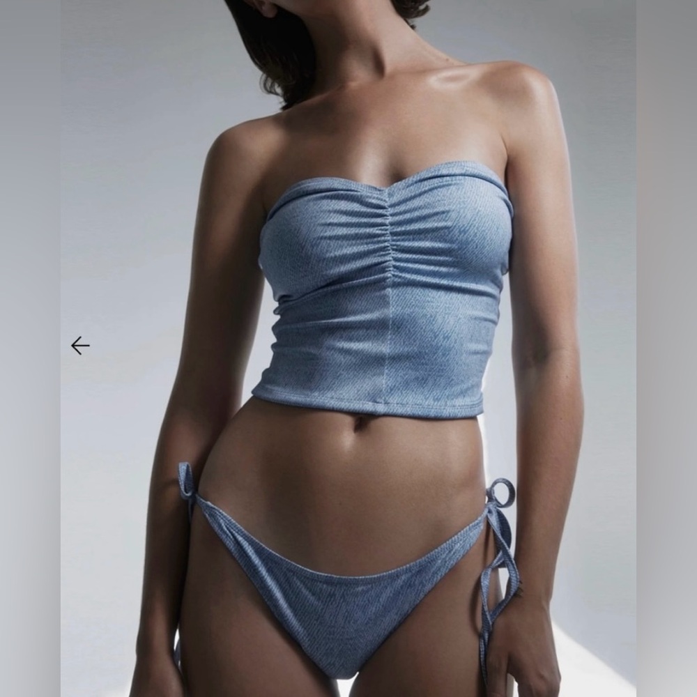 Free People X Beth Richard’s Rio Light Blue Bikini bottoms only size large